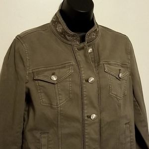 WHBM Embroidered Denim Jacket